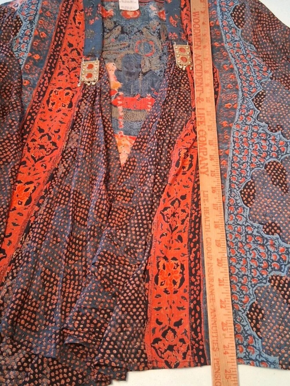 Vintage 1990s Carole Little Petites Blouse 12 P Boho Crinkle Rayon Jingle Artsy - Picture 7 of 16